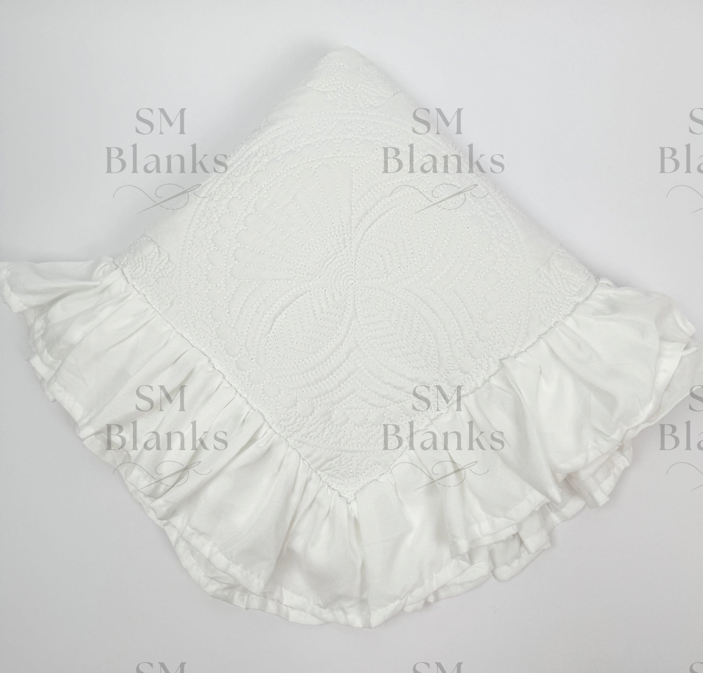 White Ruffle Baby Heirloom Quilt