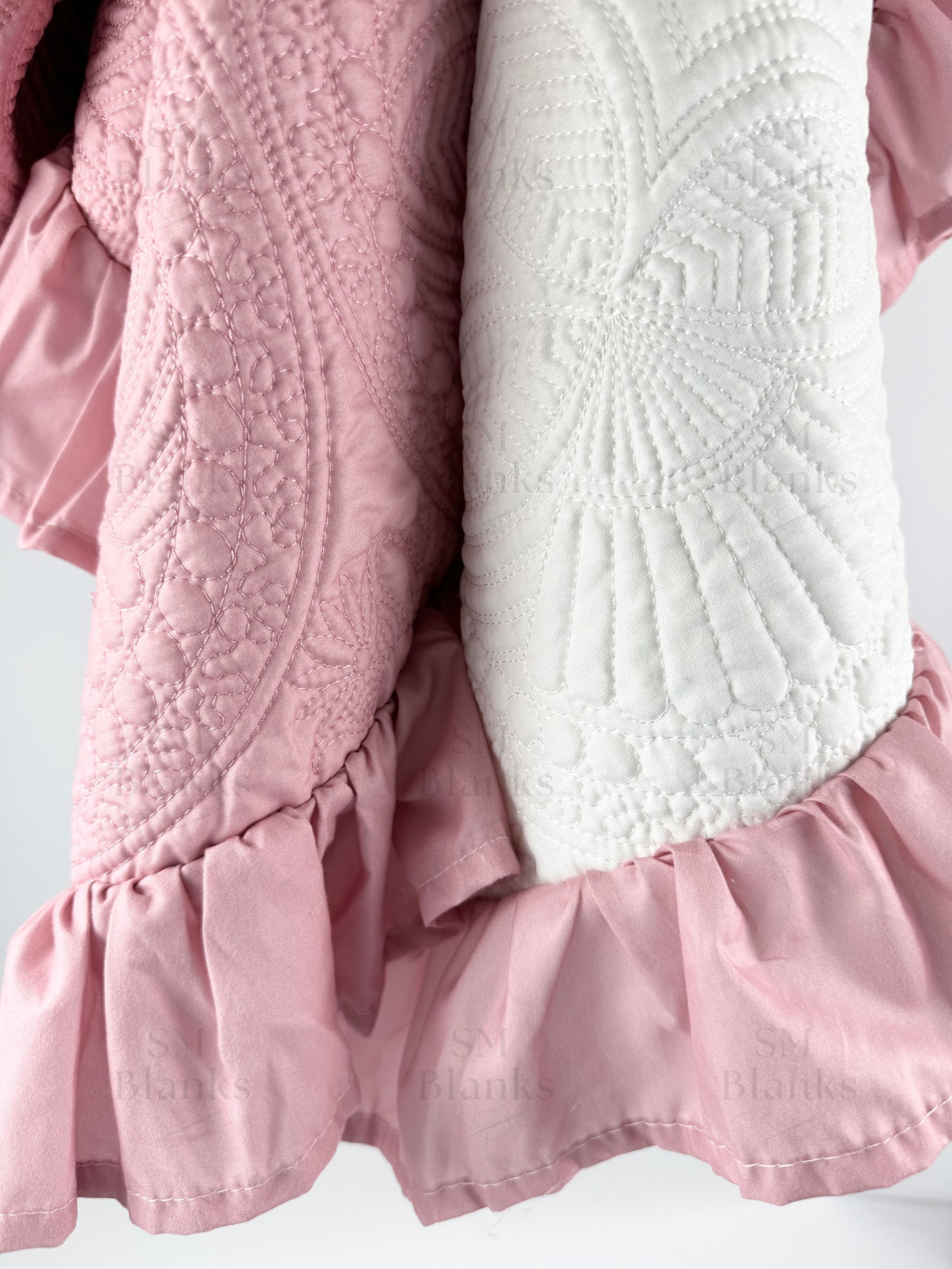 Mauve Ruffle Baby Heirloom Quilt