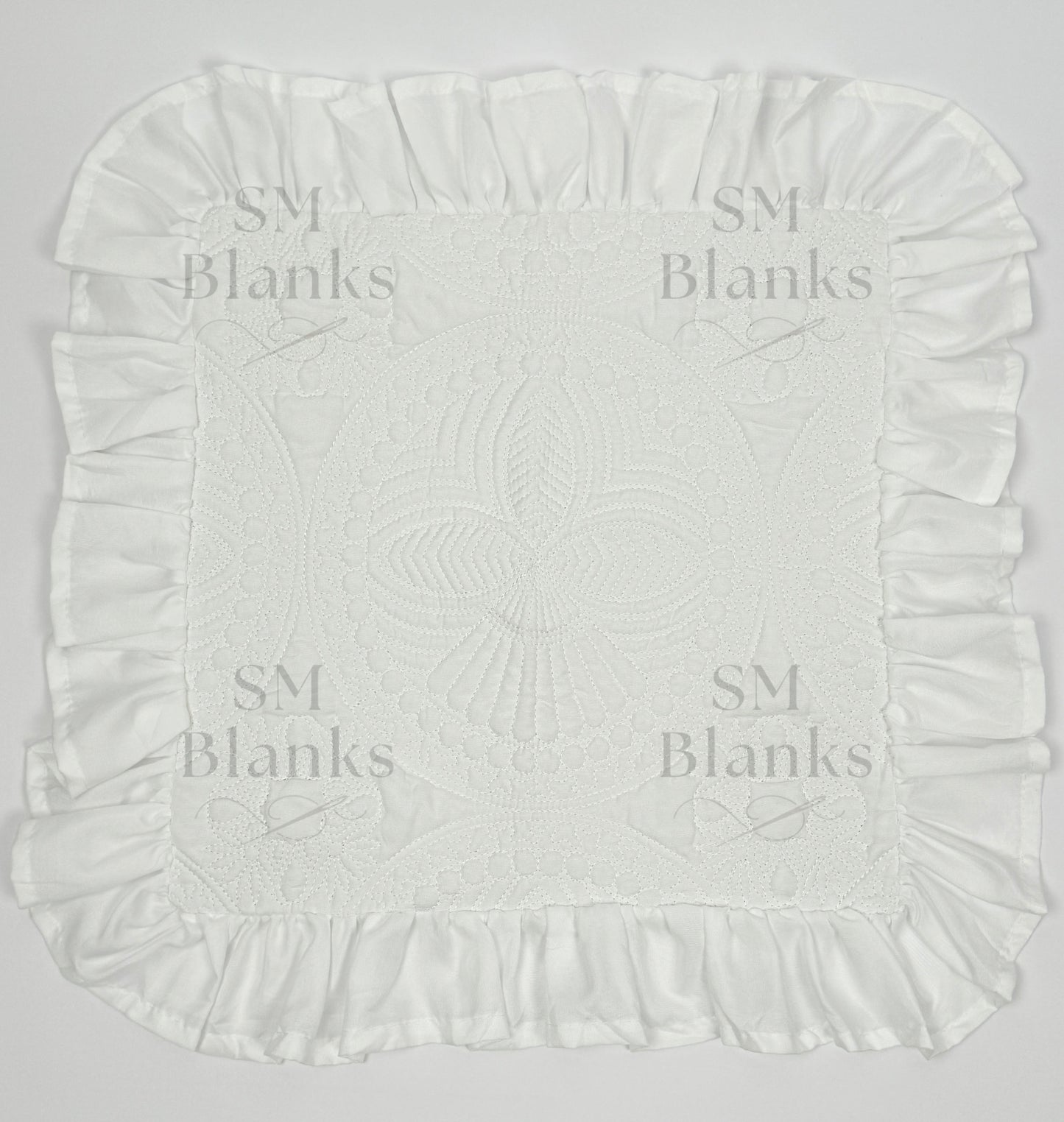 White Ruffle Heirloom Pillow Sham