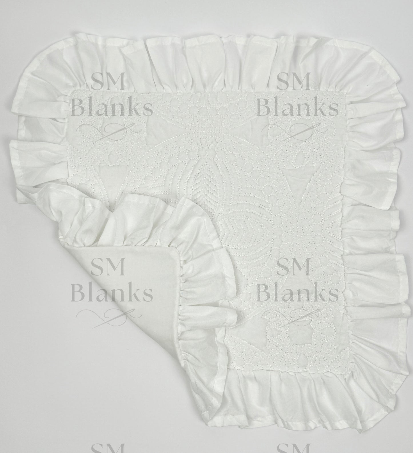 White Ruffle Heirloom Pillow Sham