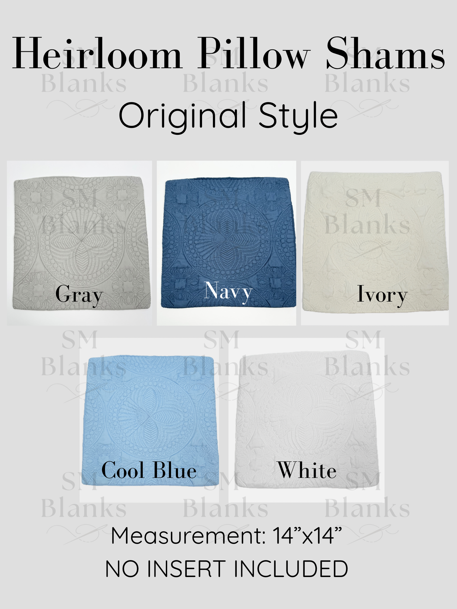 Heirloom Pillow Shams – SM Embroidery Blanks