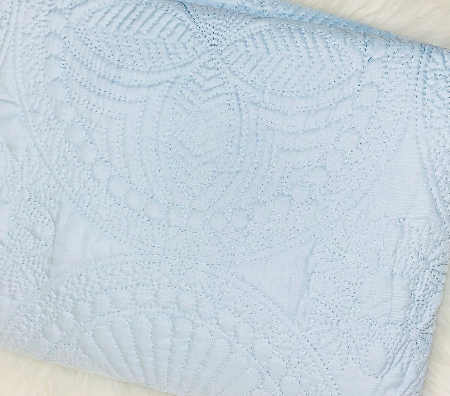 Classic Baby Blue Baby Heirloom Quilt Blank