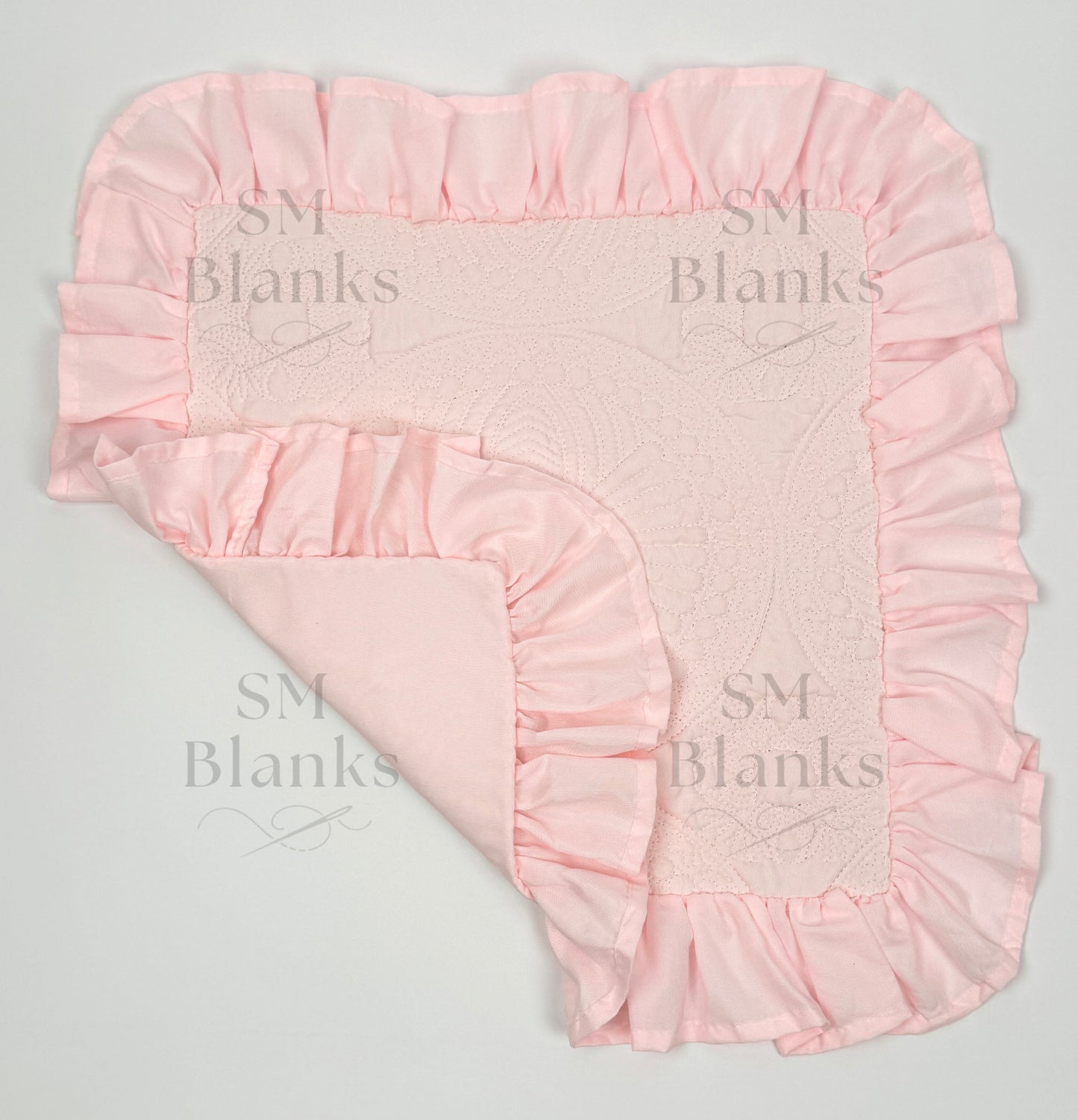 Light Pink Ruffle Heirloom Pillow Sham