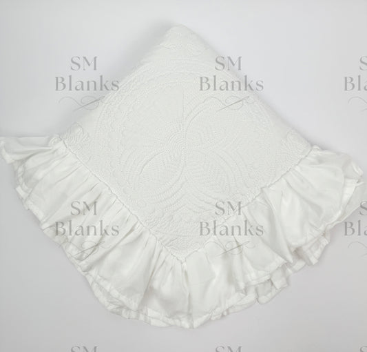 White Ruffle Baby Heirloom Quilt