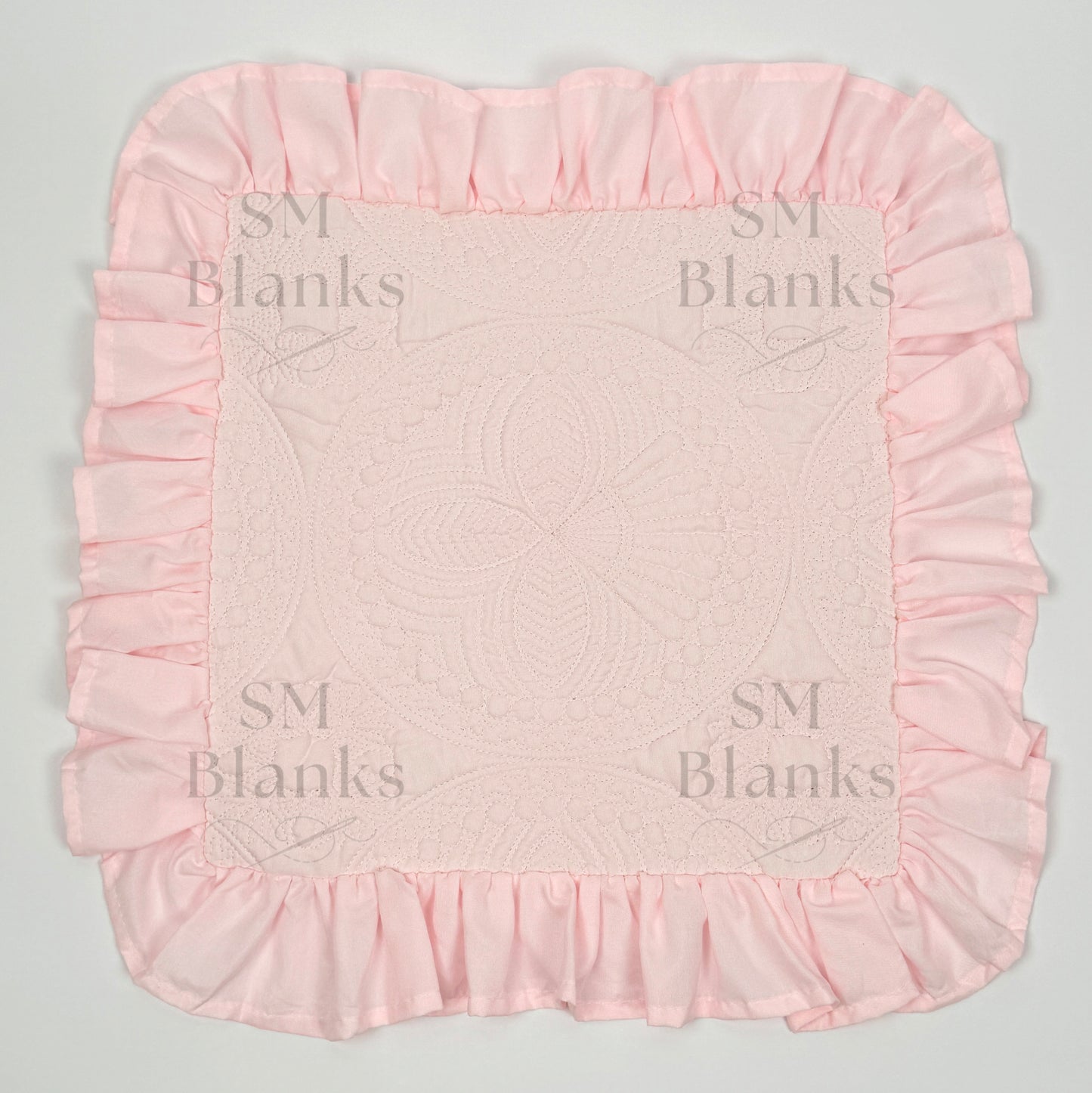 Light Pink Ruffle Heirloom Pillow Sham