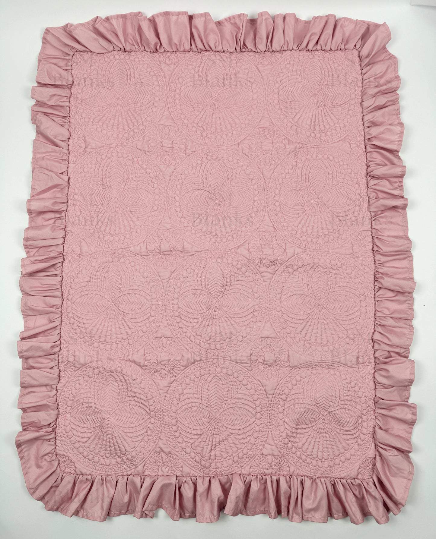 Mauve Ruffle Baby Heirloom Quilt