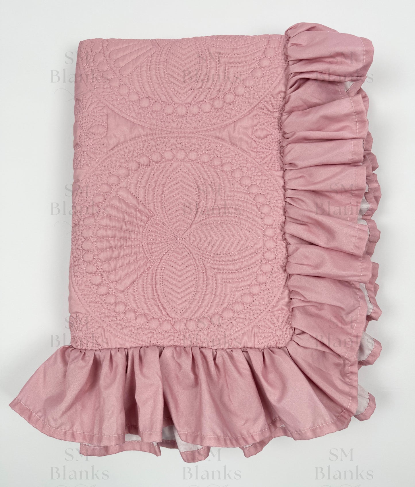 Mauve Ruffle Baby Heirloom Quilt