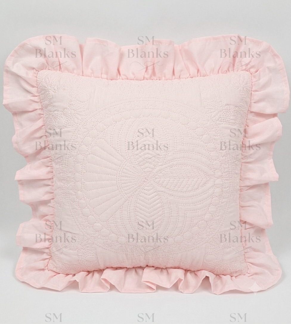 Light Pink Ruffle Heirloom Pillow Sham