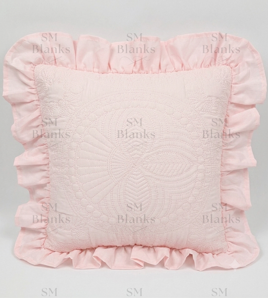 Light Pink Ruffle Heirloom Pillow Sham