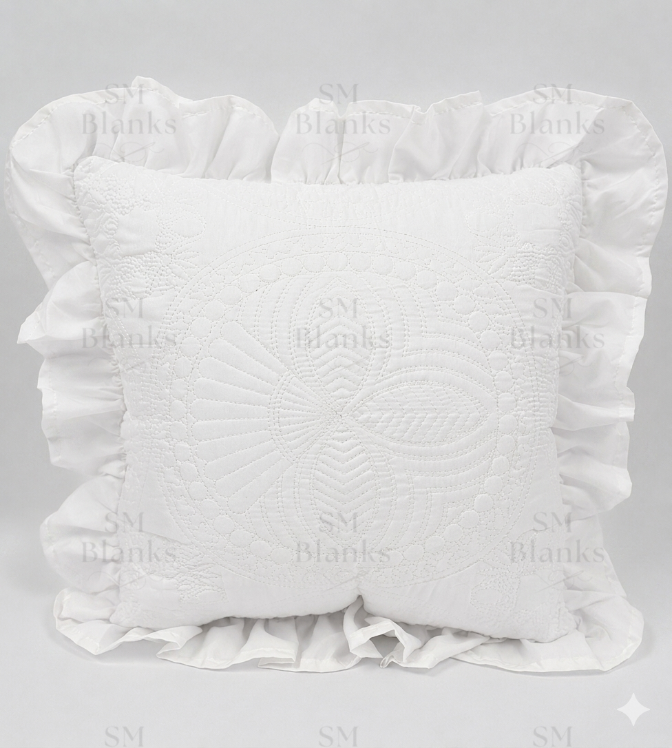 White Ruffle Heirloom Pillow Sham