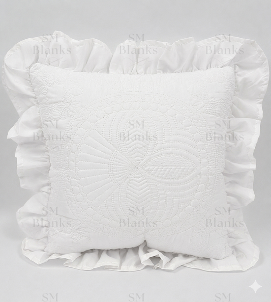 White Ruffle Heirloom Pillow Sham