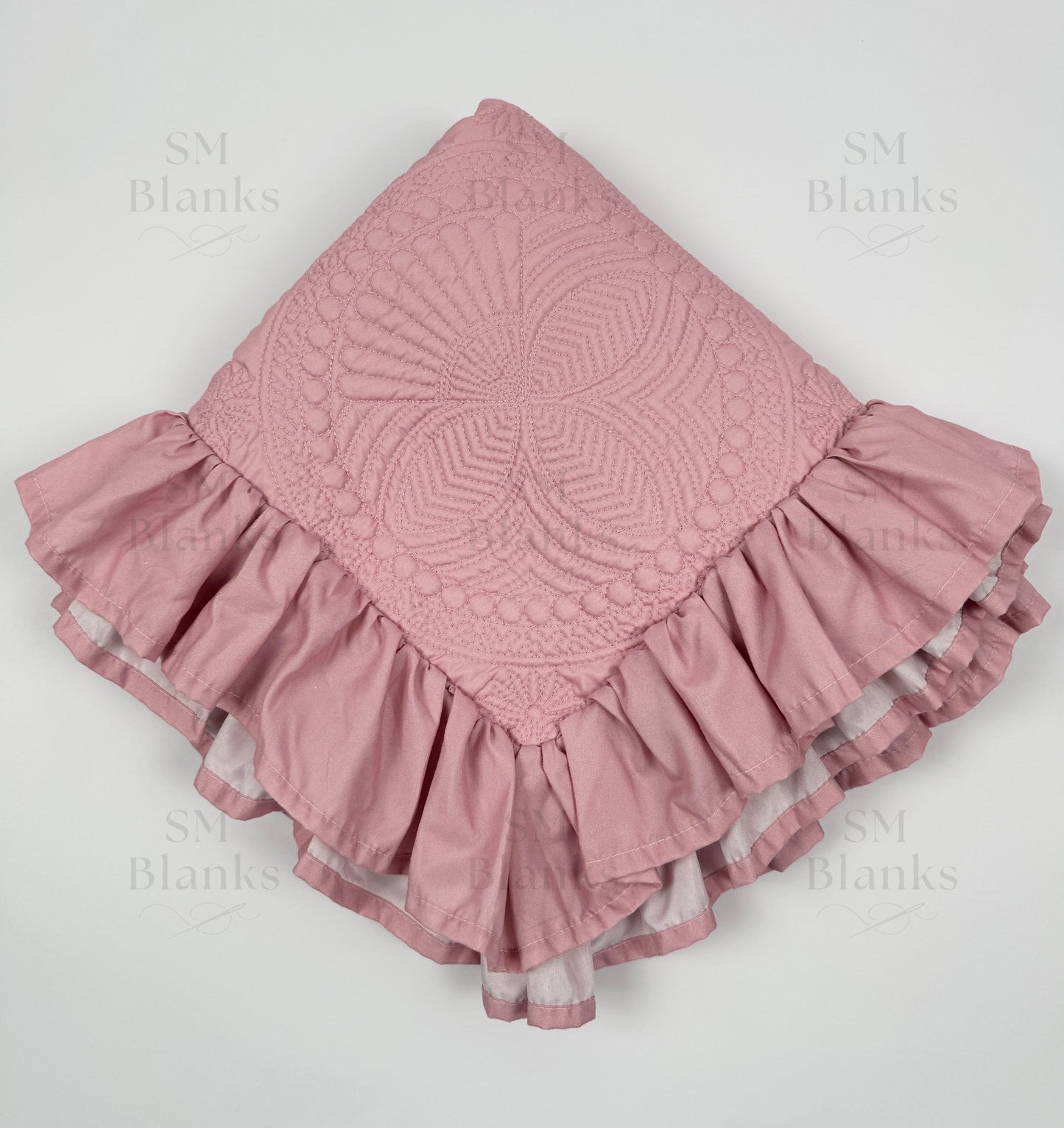 Mauve Ruffle Baby Heirloom Quilt