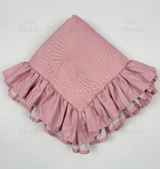 Mauve Ruffle Baby Heirloom Quilt