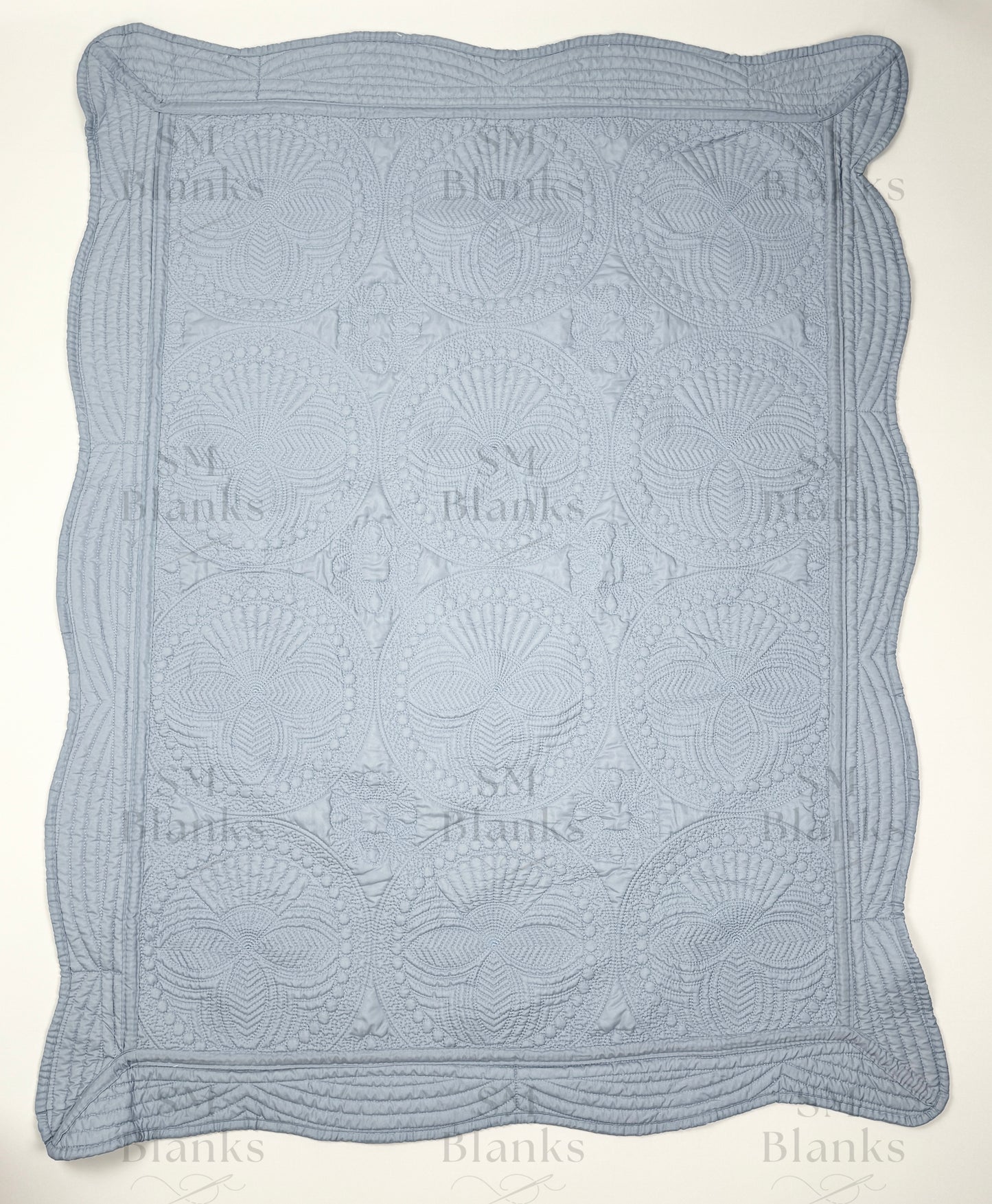 Dusty Blue Baby Heirloom Quilt
