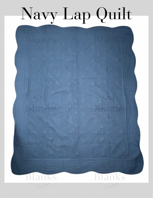 Navy Blue Heirloom Lap Quilt