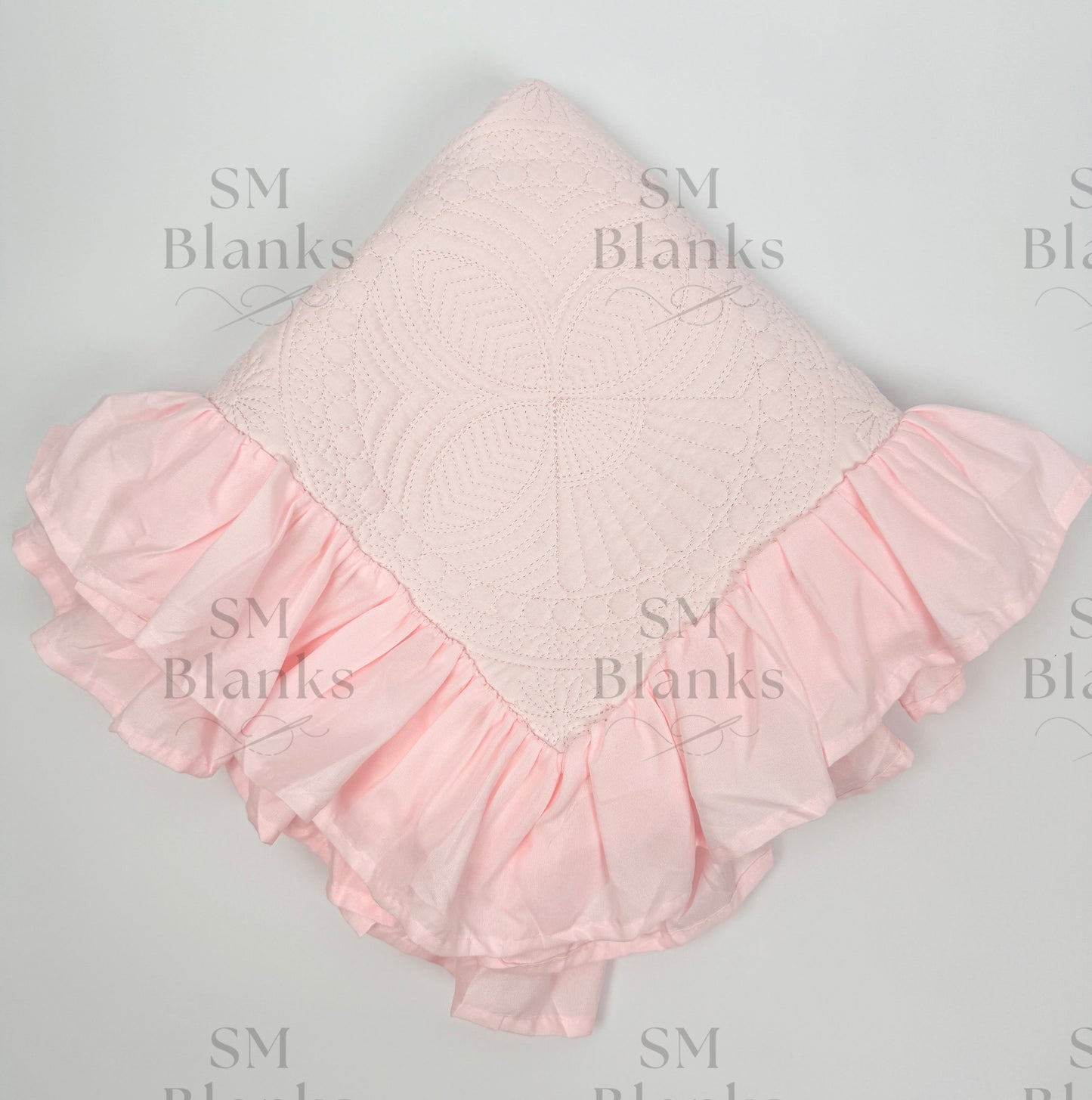Light Pink Ruffle Baby Heirloom Quilt
