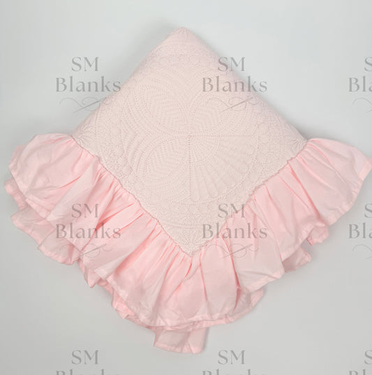 Light Pink Ruffle Baby Heirloom Quilt