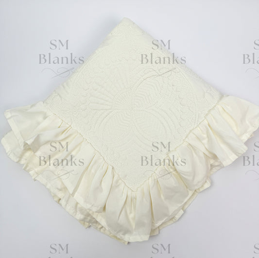 Ivory Ruffle Baby Heirloom Quilt